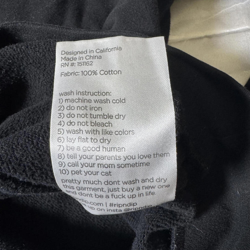 RipNDip Peeking Nermal Beverly Half Zip Pullover Sweatshirt Black Blue M - Picture 8 of 8